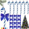 MQIAN Decorazioni Natalizie,Decorazioni Natalizie Per Albero,Bastoncini Di Zucchero Natalizi,Decorazioni Natalizie Albero,Decorazioni Albero Di Natale,Candy Cane Di Natalizie,Decorazioni Natale (Blue)