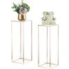 Inweder Centrotavola Nozze Stand Fiori Oro - 2 Pezzi Vasi a Colonna in Metallo Inweder Vaso da Pavimento Alto 80cm Vasi Rettangolari Centrotavola Portafiori Geometrici Centrotavola Feste Decorazioni Casa