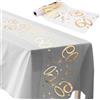 ddckj Addobbi 60 Anni Compleanno 28 cm x 10 m Runner Oro da Decorazioni Tavolo Compleanno Tavolo Ritagliabile Tovaglia per Compleanno Adatto per Feste di Uomo e Donna