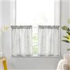 Deconovo Tende a Vetro per Porta Finestra - Tende Decorative Corte Semitrasparenti in Effetto Lino, Traspiranti e Facili da Montare, per Cucina, Soggiorno e Ristoranti, 60x45 cm, Grigio Chiaro
