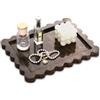 TABHOUKIT Vassoio Marmo Bagno Naturale Ondulato Vassoio Portaoggetti Svuotatasche Ingresso Moderno Lusso per Toletta, Candele, Asciugamani, Cosmetici, Profumo, Portachiavi (Marrone Scuro, 27 x 20 cm)