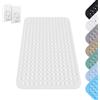 ARCPNRT Tappetino Doccia, 60 x 90 cm Tappeto Doccia Quadrato Lavabile in Lavatrice con Ventosa, Tappeto Doccia in PVC Antiscivolo, Tappeto Massaggiante Antiscivolo per Doccia, incl. 2 Ganci, Bianco