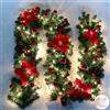 LieIe Ghirlanda Natalizia 270cm, Ghirlanda Natalizia con Luci Natale Decorazioni Casa Decorazione Natalizia con Fiori Bellissime Lampade Decorazione Natalizia per Scale, pareti, Porte