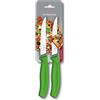 Victorinox Swiss Classic set 2 coltelli da bistecca e da pizza, coltelli da tavola con lama seghettata, 11 cm, acciaio inox, Swiss Made, verde