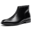Bruno Marc Stivaletti Chelsea da uomo, con cerniera, alla caviglia, in pelle, alla moda, Nero , 44 EU