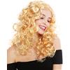 WIG ME UP - 3072-P03 Parrucca Donna Carnevale Ricci Super voluminosa Chioma riccia Riga in Mezzo Biondo Biondo Oro 55 cm