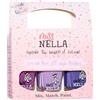 Miss Nella PURPLE UNICORN- Peel Off, inodore, base acqua e cassaforte per smalto per bambini confezione da 3 - Sweet Lavender (glitter), Butterfly Wings (glitter) & Little Poppet
