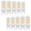 Klighten Kligthen Lampadina LED G9 5W, 51-LED SMD2835 Lampade LED G9, 600LM Equivalente 50W Lampada Alogena, Bianco Naturale 4000K, Non Dimmerabile, Angolo di Fascio di 360 °, Confezione da 10