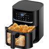 LUNOZERIS 7L Friggitrice ad Aria | Friggitrice Aria con Finestra Osserv, 9-in-1 Programmi Airfryer Controllo Touch Luce integrata, 1800W Air Fryer Temperatura mas 200℃ Cottura a Basso Contenuto di Olio e Grassi