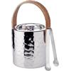 EDZARD Secchiello per ghiaccio Capri (H 17 cm, Ø 15 cm), martellato | Acciaio inox lucido a specchio, a doppia parete, con coperchio, pinza per ghiaccio e filtro, contenitore ghiaccio