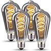 HUSTUNG Lampadine LED E27, Dimmerabile Lampadina LED 4W (Equivalente a 40W) ST64 Edison Vintage Lampadina LED E27 Luce Calda 2400K -Grigio, Pacco da 4