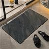 Runup Tappetino da bagno in pietra, antiscivolo, 45 x 70 cm, motivo marmo, morbido, assorbimento d'acqua e asciugatura rapida, magico zerbino per il bagno (nero, 45 x 70 cm)