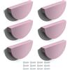 Poliplast - Set da 6 Maniglie, Design a semicerchio, per Cucina, Armadio e Cassetti, per Bambini, Verniciato a mano, Art. 79 (Rosa chiaro)
