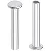sourcing map Sourcingmap - Rivetti semi-tubolari a testa piatta in alluminio, 100 pezzi, colore: argento