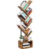 Coleshome Libreria ad Albero, Scaffale a 6 ripiani con divisori, Scaffale Legno Adatto per soggiorni e camere da letto, Marrone