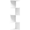 Comzantor 5 Ripiani Mensola, Libreria Angolare, Muro Scaffale, Angolo Parete, Pensile Moderna per Camera da Letto, Soggiorno(Bianco)