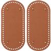 PATIKIL Fondo per Borse Pelle Pu 9.8x4.7 Pollici, 2pz Base Ovale Tappetino Fondo per Borsa Uncinetto con Fori e Chiodi, per Borse Fai da Te, Borse a Tracolla, Borsette, Marrone