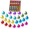 JOIEDOMI Set di 36 mini palline di Natale, 8 palline di vetro di colore metallizzato con ganci in corda, ornamenti in miniatura da appendere per albero di Natale, decorazioni per feste in vetro di