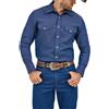 Wrangler, Camicia da Lavoro da Uomo, Taglio Cowboy, a Maniche Lunghe, Stile Western, Tinta Unita, Denim Indaco, 16-34
