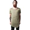 URBAN CLASSICS Maglietta Uomo a Manica Corta in Cotone, Maglietta Lunga con Zip, Asimmetrica, Tall Tee Lunga in Stile Casual, Taglie S - XXL