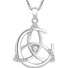 YL Collana Celtici Argento 925 con Aprile Pietra portafortuna Zirconia Cubica Bianco Luna e Nodo Celtico Pendente per le Donne