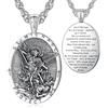 EUDORA Harmony Ball Collana con Medaglia di San Michele per Donne e Uomini in Argento Sterling 925, Ciondolo di San Michele Arcangelo Medalla de San Miguel Arcangel Regali di Gioielli, 22+2