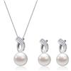 AILUOR Set di gioielli di perle per le donne, collana e orecchini di perle finte d'acqua dolce con catena d'argento da 18 pollici Gioielli da matrimonio per le spose Mamma Regali (Stile 2)