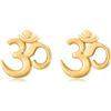 YEESIA Orecchini a perno in oro Aum Om Ohm per donne, adolescenti, ragazze, in argento sterling, spirituale, yoga, Om Simbolo, Argento sterling, Nessuna pietra preziosa
