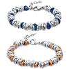 Dada Gioielli - Bracciale Donna Anelli Intrecciati a Nodino in Acciaio Disponibile In Colori Diversi Idee Regalo Donna (Set Blu+Rosé)