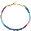 COAI Bracciale da Donna di Perline di Pietre Naturali Arcobaleno, Bracciale Estivo da Donna con Pietre Chakra