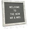 C CRYSTAL LEMON Lavagna in Feltro con Lettere 25,4 x 25,4 cm, Letter Board Rustic Gray per Wedding Welcome, Bridal Shower, Segnaletica Evento, Seating e Decorazione Casa Neutra