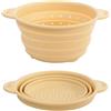 Surwin Scolapasta Pieghevole Salvaspazio, 1 Pezzi Scolapasta Silicone Verdura Cesto Scolapasta Plastica Silicone Pieghevole, per Drenare Pasta, Verdura, Frutta (M,Beige)