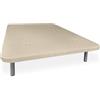 amuéblate online - Base imbottita 3D rinforzata, grande stabilità con 5 barre trasversali e 6 gambe metalliche filettate da 27 cm, 135 x 200, beige