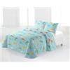 Miracle Home. Copriletto trapuntato 100% microfibra spazzolata, leggero e traspirante Jurassic Ultras. 180 x 265 cm. Letto 90