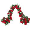 SWSTINLING Confezione da 2 (4,6 m) fiori artificiali di vite rampicanti per matrimoni, casa, giardino, artigianato, decorazione artistica per festa della mamma, decorazione per feste, colore rosso
