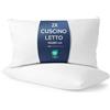 Caleffi - Cuscini Letto per Dormire - Cuscino Letto da 2 Pezzi - Guanciale Comodo e Traspirante - Cuscino per Dormire Made in Italy - Coppia Cuscini Letto 50x80 cm