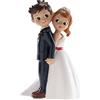 dekora - Decorazioni Matrimonio | Statuina Sposi per Torta Nuziale - 16 cm di altezza - Coppia Spalla a Spalla - Design Originale e Dettagliato - Cake topper matrimonio Idoneo al Contatto Alimentare