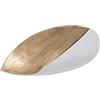DRW Centro Ovale in Ceramica Bianco e Oro 50x30x10cm, Multicolore, estandar