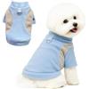 Yoolhamy Vestiti per cani di piccola taglia, maglione invernale in pile caldo con anello a D, morbido cappotto per chihuahua, schnauzer, shih tzu, yorkie, bulldog francese (blu, L)