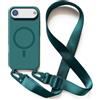 JIYUDZ JIYU Cover Magnetica per iPhone 17 Air 6,7 con Cordino,Custodia Silicone Compatibile con MagSafe,Cover Silicone Antiurto con Corda Collana Tracolla Laccio Protettiva Case,Verde