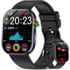 YUPENG Smartwatch ECG/HRV/Lipidi/Acido Urico/BMI, 1.95 Orologio Fitness con Chiamate, 24h Pressione Sanguigna/Sonno/Temperatura/Cardiofrequenzimetro/SpO2/Pulsante SOS per Android iOS