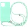 PuYu Zhe Cover con Cordino compatibile con iphone 13,Cellulare Girocollo Custodia con Corda Silicone Case TPU Bumper Regolabile Necklace laccio Shell-Menta verde