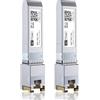 H!Fiber.com 2 pack, 10GBASE-T SFP+ Transceiver 80 metres, SFP+ a RJ45, 10G SFP+ a Ethernet Modulo Compatibile con Cisco SFP-10G-T-S, MA-SFP-10GB-T, Ubiquiti UniFi UF-RJ45-10G, Mikrotik S+RJ10...
