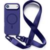 JIYUDZ JIYU Cover Magnetica per iPhone 17 Air 6,7 con Cordino,Custodia Silicone Compatibile con MagSafe,Cover Silicone con Corda Collana Tracolla Laccio Regolabile,Blu