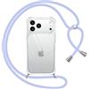 Pnakqil Cover per iPhone 17 Pro con Cordino, Trasparente Custodia con Laccio Tracolla Cellulare Girocollo Collana Protettiva per iPhone 17 Pro 6,3, Viola