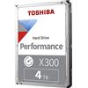 Toshiba X300 HDWR440XZSTA - Disco rigido interno da 3,5 per prestazioni e gaming, 4 TB, CMR SATA, 6 GB/s, 7200 giri/min, 256 MB di cache