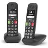 Gigaset E290 Duo - Telefoni Cordless - Due Portatili con Suonerie Forti - Numeri Grandi e Audio Potenziato - Vivavoce, Nero [Versione Italiana]