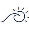 Tattwo.me - Tatuaggio temporaneo per adulti e bambini, 2 settimane, resistente all'acqua - Onda e sole- Inchiostro vegetale - Certificato cosmetico UE (5X5 - P1034)