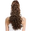 WIG ME UP - 19AXL-V-12 Toupet Coda di cavallo Lunghi Voluminosi Ricci fitti Castano Castano dorato 50 cm