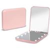Kintion Specchio tascabile, ingrandimento 1X/3X LED compatto da viaggio, specchio compatto con luce, specchio per borsetta, senza distorsioni, portatile, pieghevole, illuminato, borse, rosa...